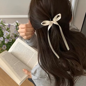 long ribbon white hair clip＜2個セット＞