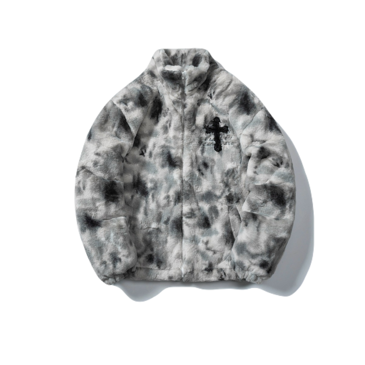 Cross Emblem Tie-Dye Boa Jacket  S0012