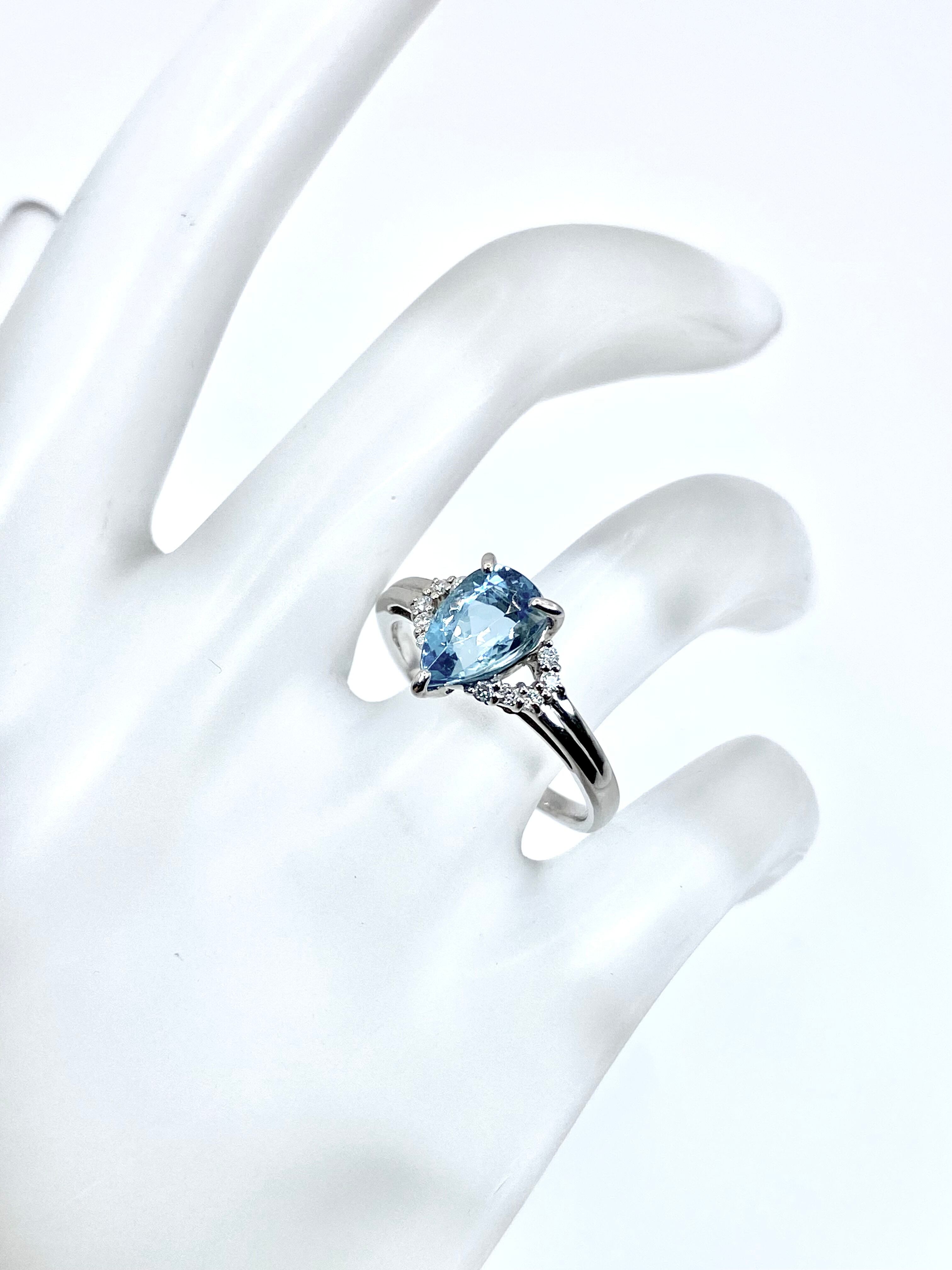 サンタマリア アクアマリン 1.23ct/ダイヤモンド 計0.08ct Pt900