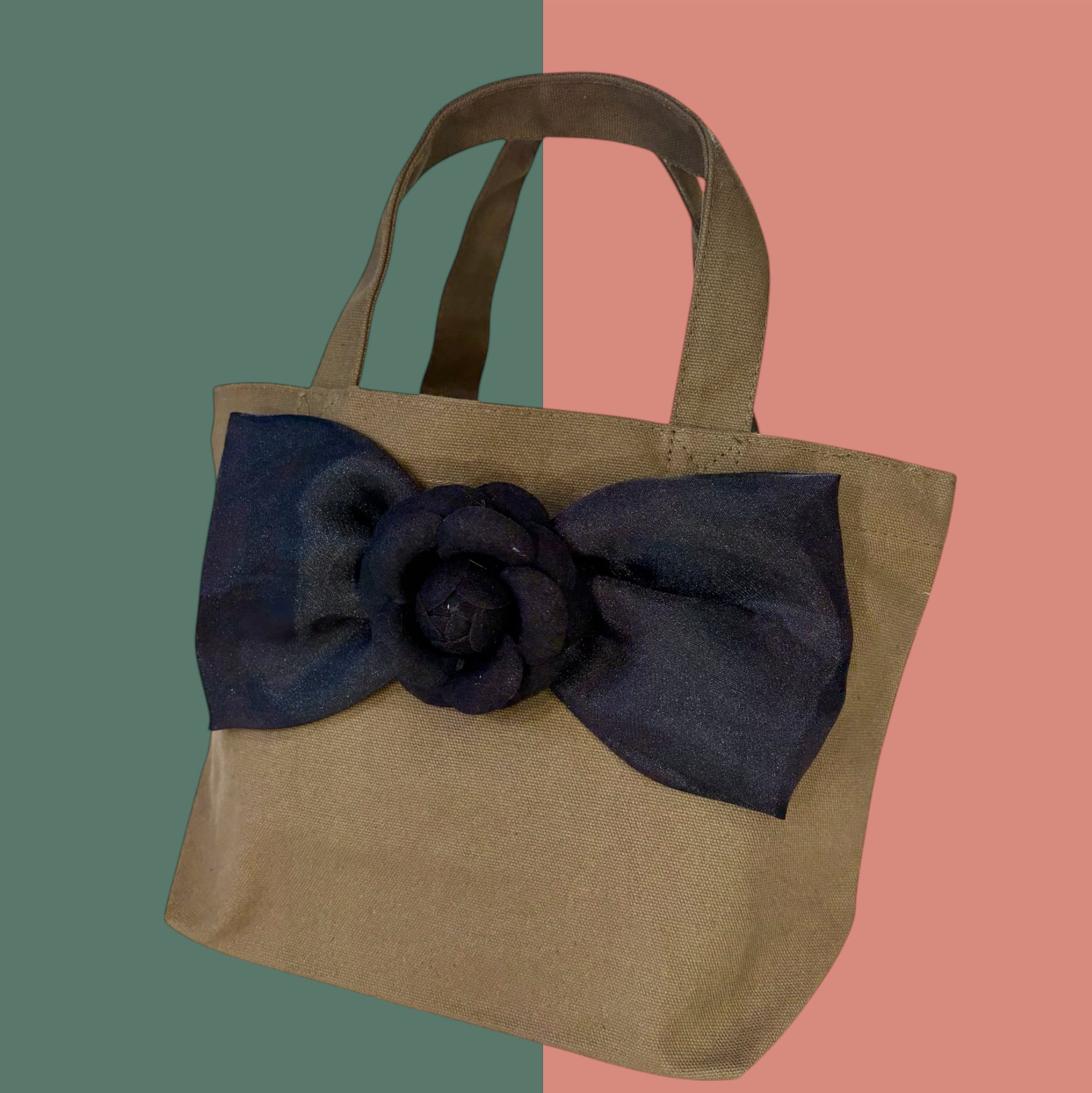 CLOSE SALE★新色入荷★BG0301 トートS/チュールワイドリボン&フェルトカメリア 掲載カラーのみ★★★