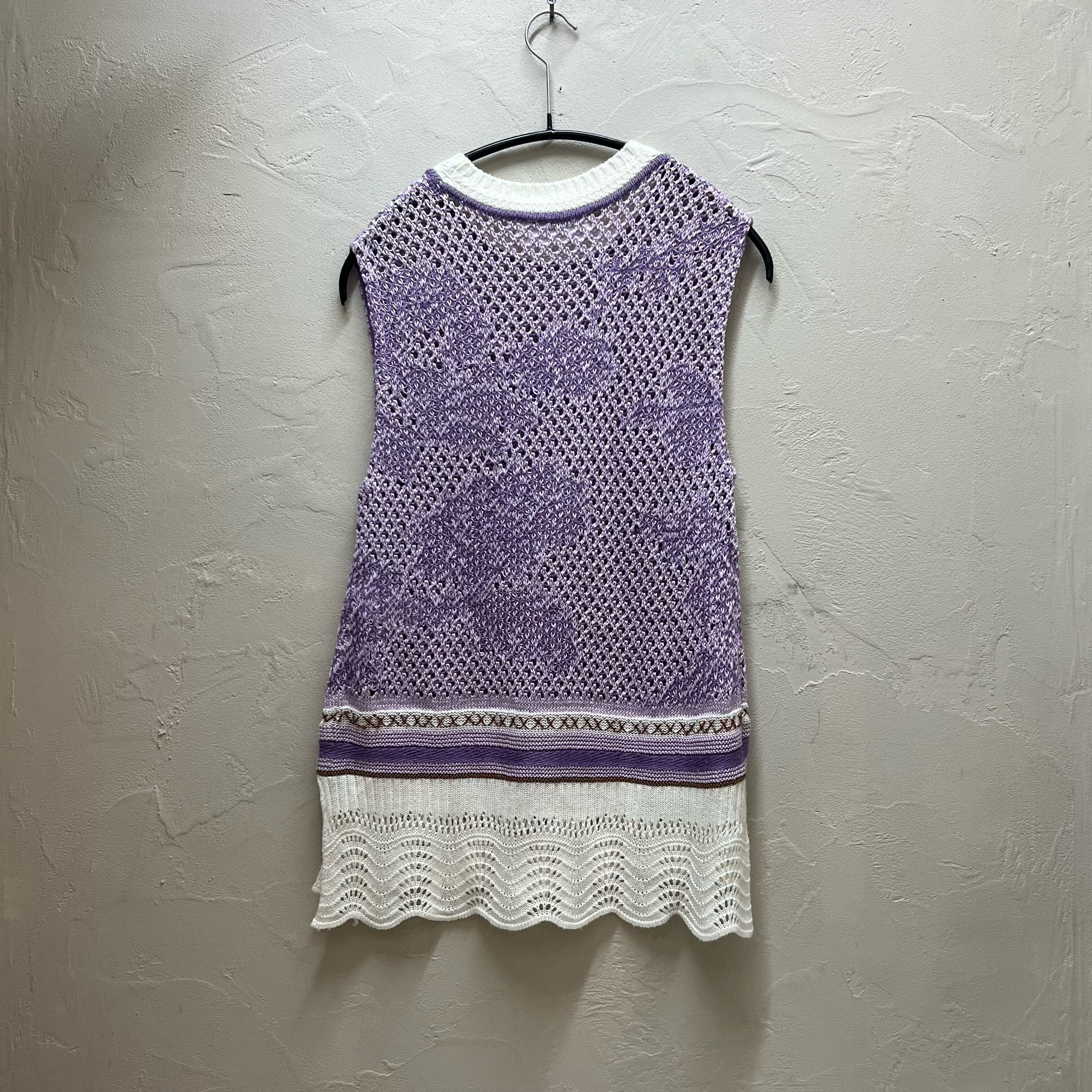 マメクロゴウチSleeveless Scala Knit Tops 