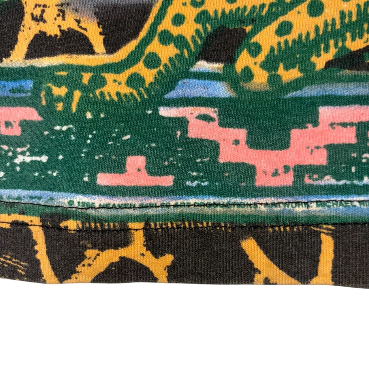 vintage 1995’s HEAVEN SMILES aop print tee “SANTANA”