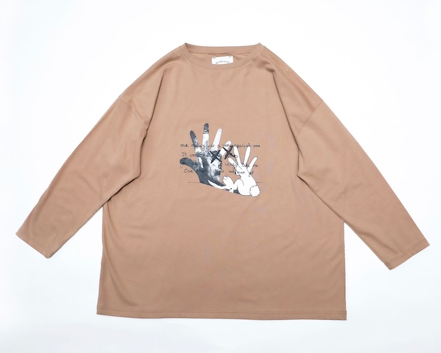 《michirico 2026AW》Rabbit and Shadow T / rose beige / F・big F(大人)