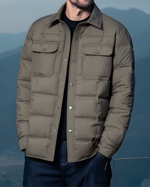 ボタンフロント 軽量ダウンジャケット 3色 E0258