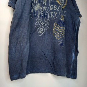 ケネスコール　クルーネック　プリントTシャツ　オーバーサイズ　ネイビー　XL