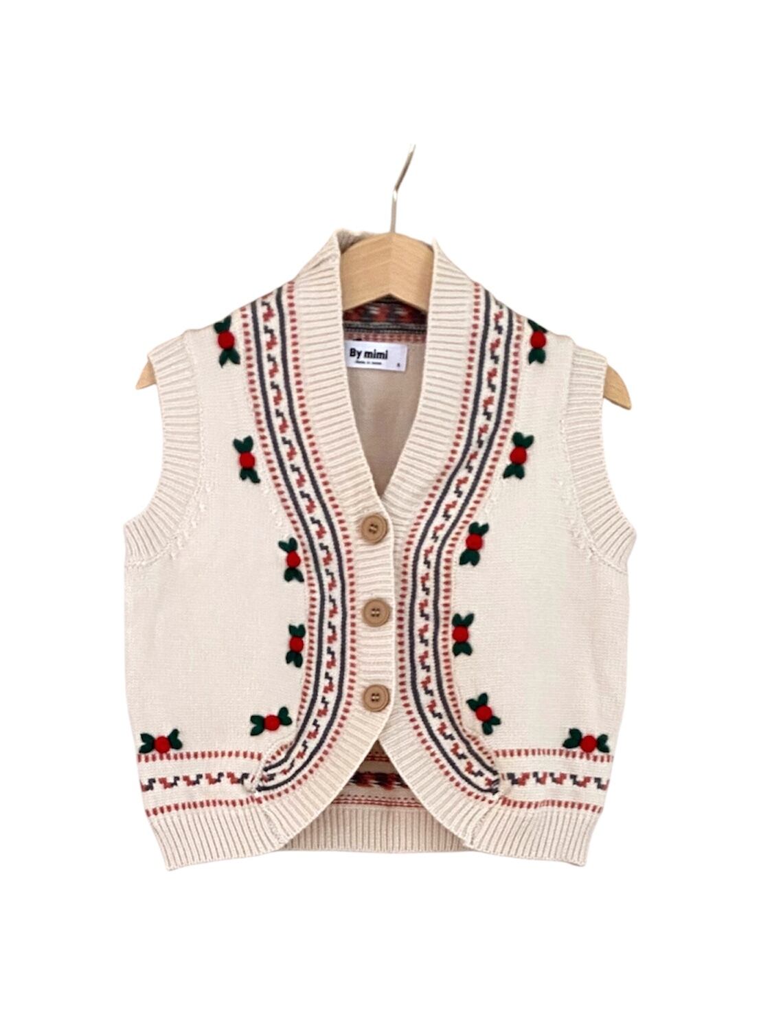flower embroidery vest