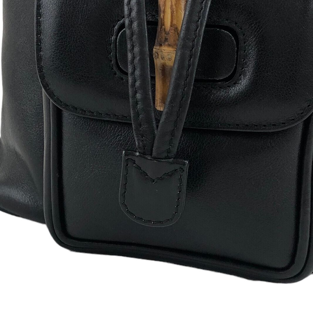 GUCCI グッチ バンブー バックパック ブラック ターンロック レザー