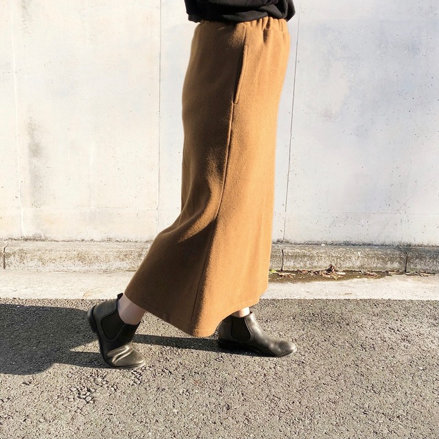 起毛生地で暖かい◎ 歩きやすいボトムス マーメイドスカート｜キャメル｜画像2