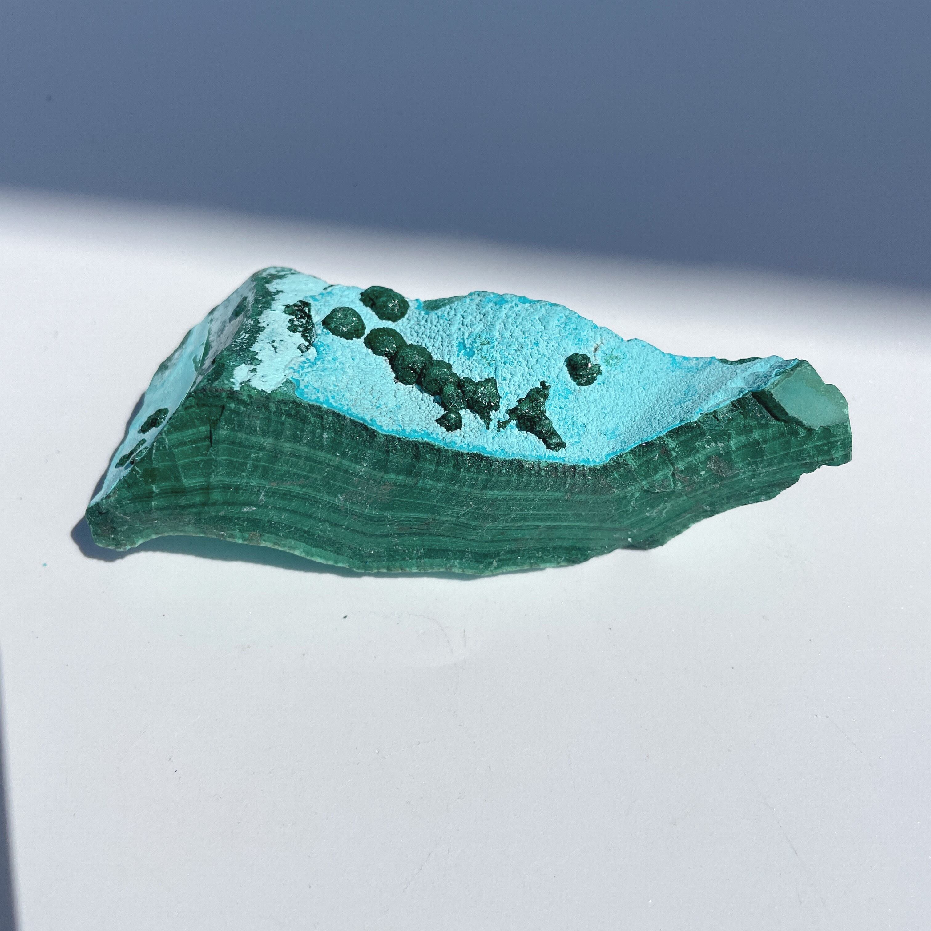 マラカイト/クリソコラ混合石　ハーフカット マラカイト/クリソコラ混合石 ハーフカット 【公式通販】