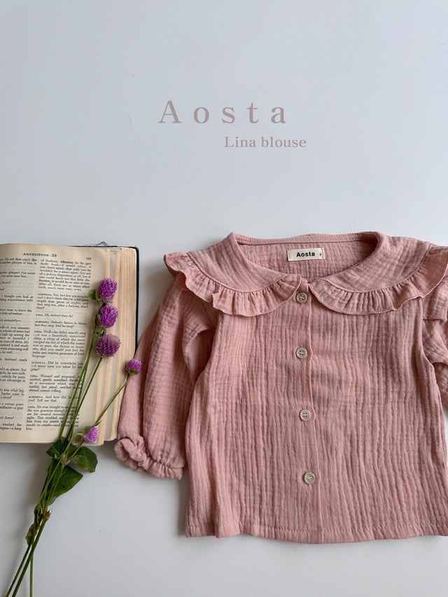 《秋ご予約》lina blouse ★ ｜ご予約 秋 aosta アオスタ blouse ブラウス shirt シャツ 女の子 男の子 ベビー  check