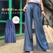 ワイドパンツ デニムパンツ 夏 レディース 薄手なデニム 柔らか チノパン 長ズボン ロング ボトムス ウエストゴム 大きいサイズ 薄手 ゆったり 体型カバー オシャレ カジュアル 通気性 着回し フ