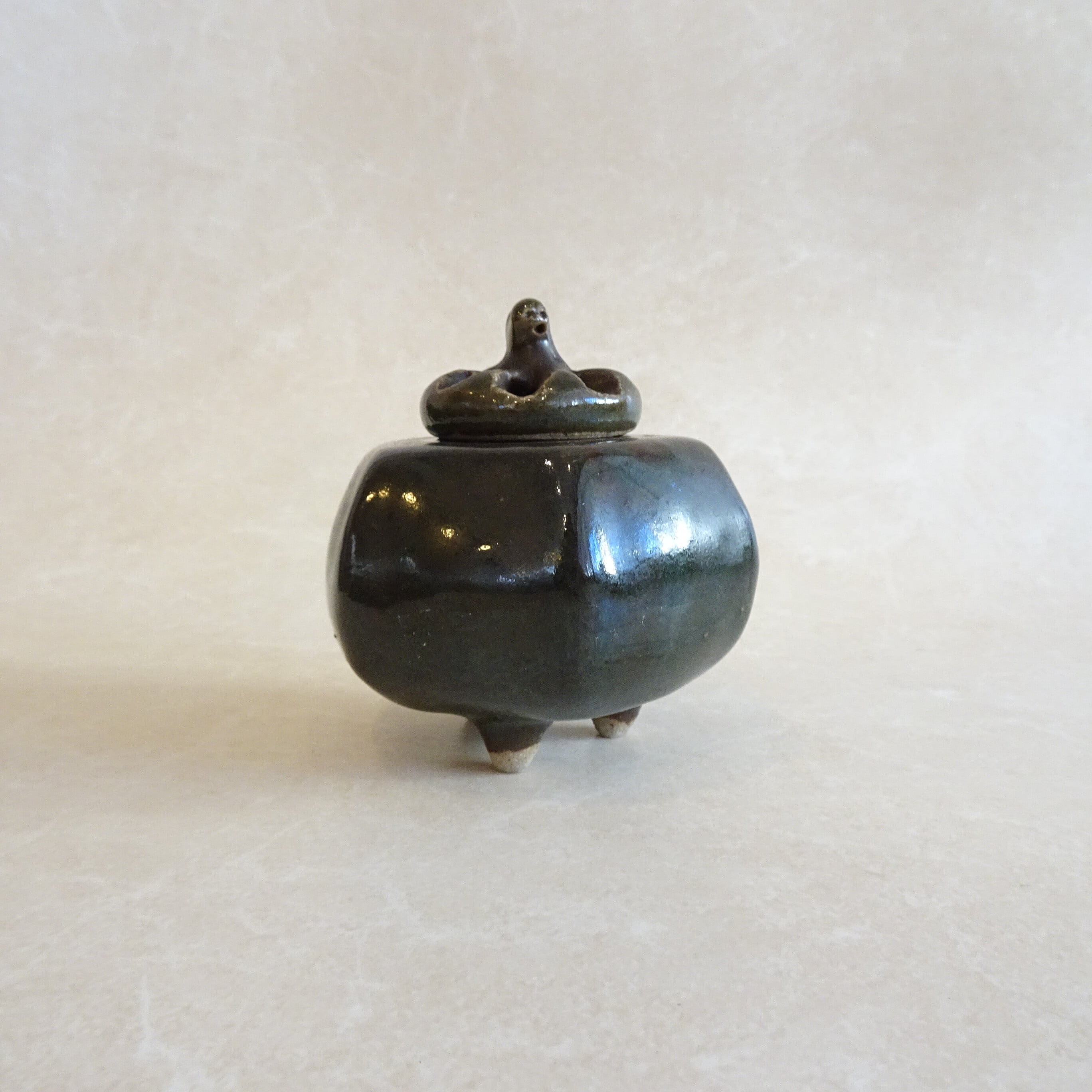 益子焼 蓋つきの香炉 | 純喫茶家具の村田商會