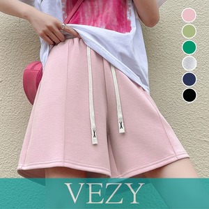 ショートパンツ スポーツパンツ 6色 夏 センタープレス カラー 短パン おしゃれ ハイウエスト Aライン 美脚 部屋着 運動服 ダンス ホットパンツ ボトムス VEZY ベジー ItemNo.【19056204】