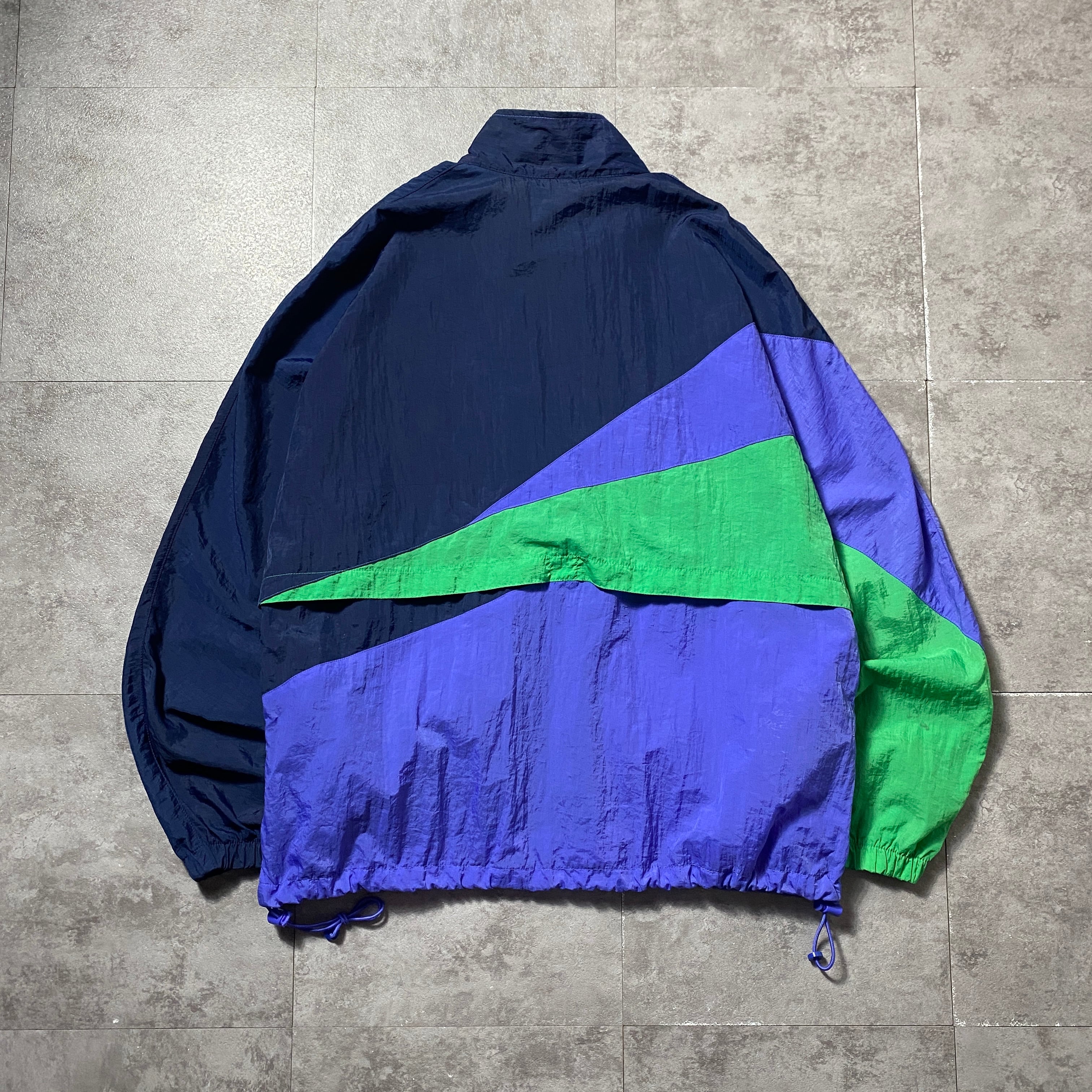 ナイキ　NIKE ナイロンジャケット　90sデザイン クレイジーパターン　bov 90's NIKE ナイキ スウォッシュ 刺繍ロゴ クレイジーパターン ナイロン
