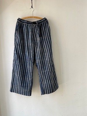 DA'S/Wide Pants "indian fabric"(ダズのワイドパンツ)/blue stripes