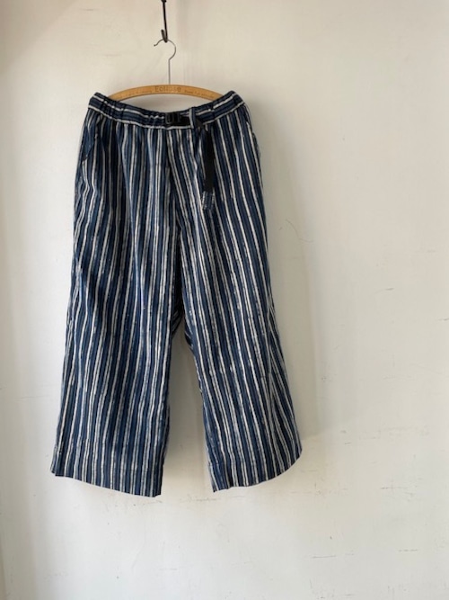 DA'S/Wide Pants "indian fabric"(ダズのワイドパンツ)/blue stripes