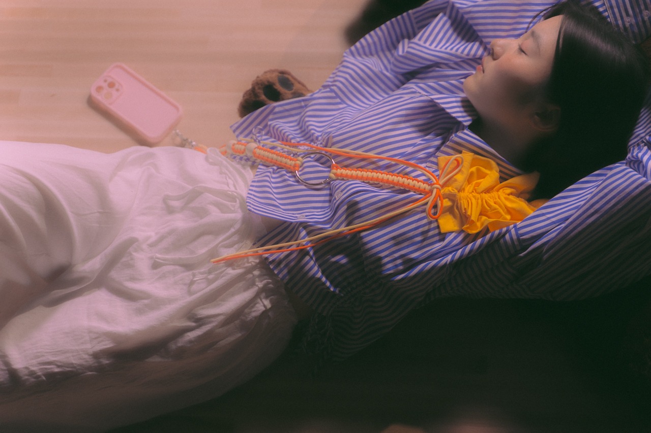 bi-tone frill strap Orange×Yellow