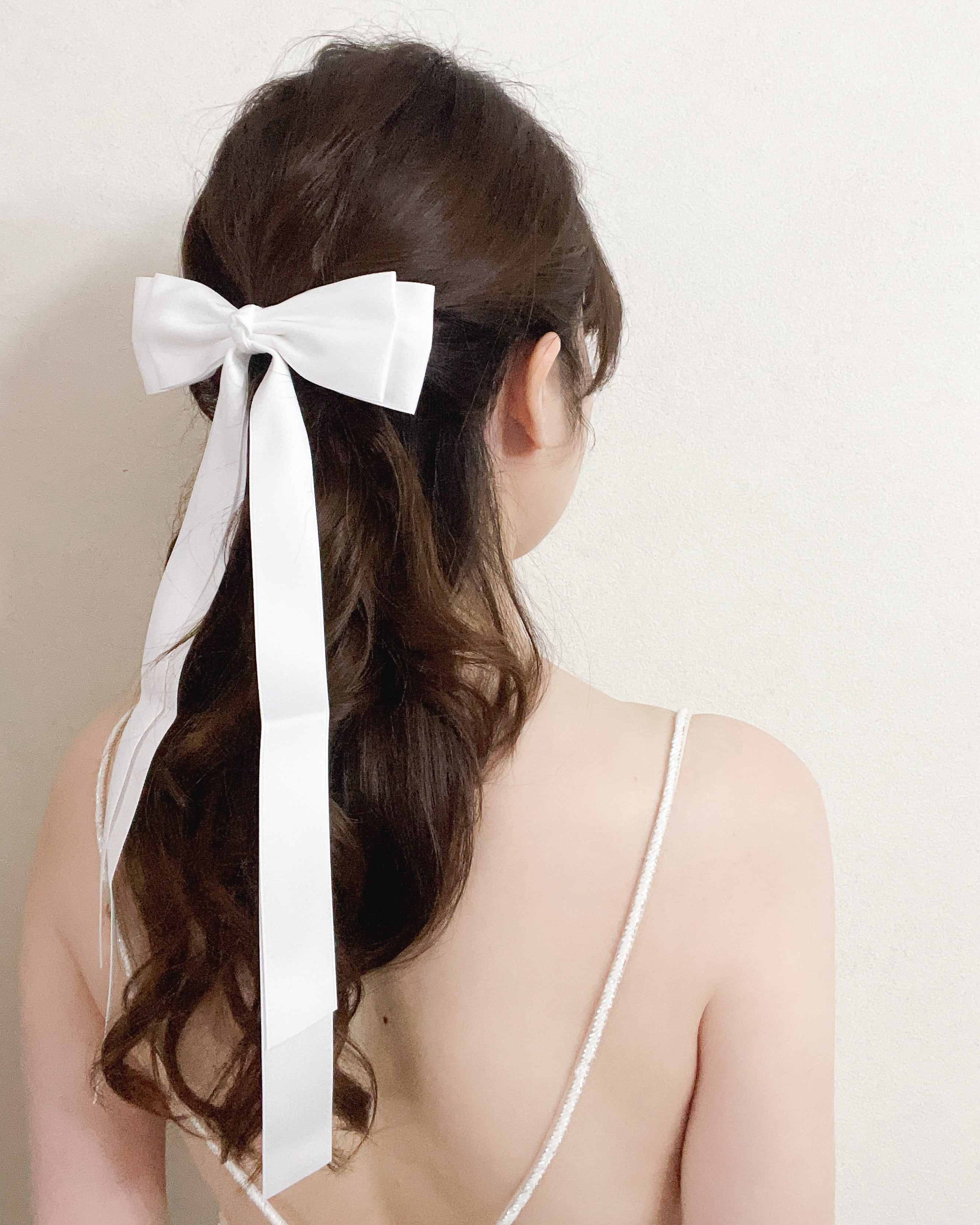 T*K様 品川女子　リボン リボンヘアアクセサリーウェディングホワイト【AH2505-05W