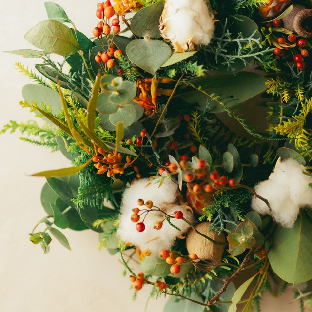 香りで冬がはじまる、クリスマスリース