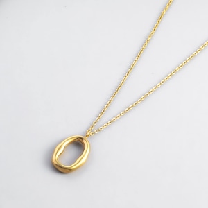 316L ellipse necklace 2  #n141