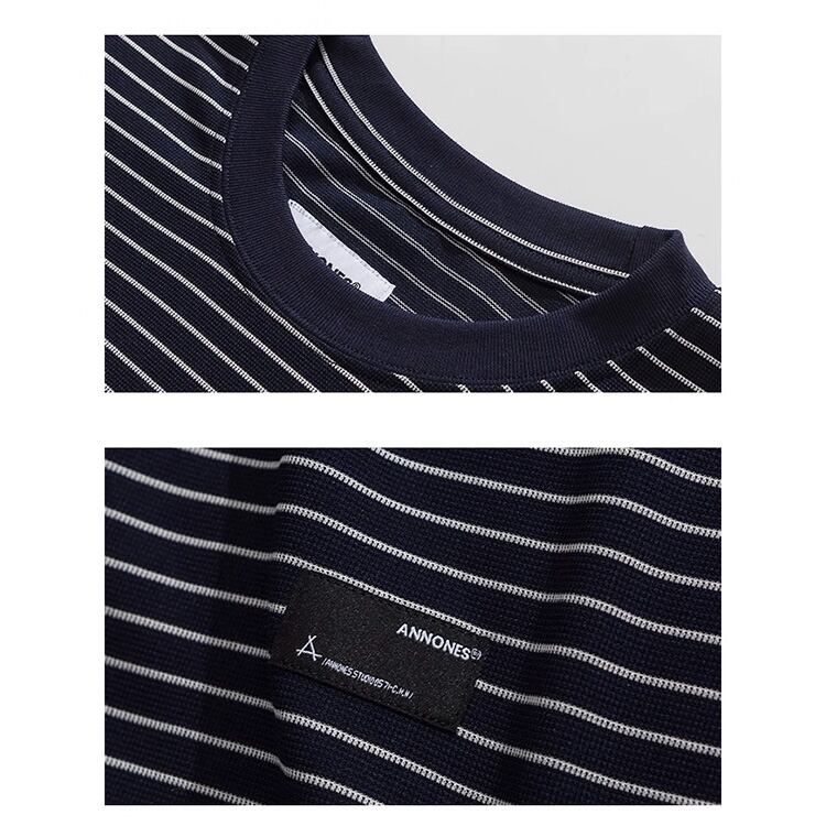 ★COLOR CONTRAST STRIPE SHIRT TOP　　　A0737