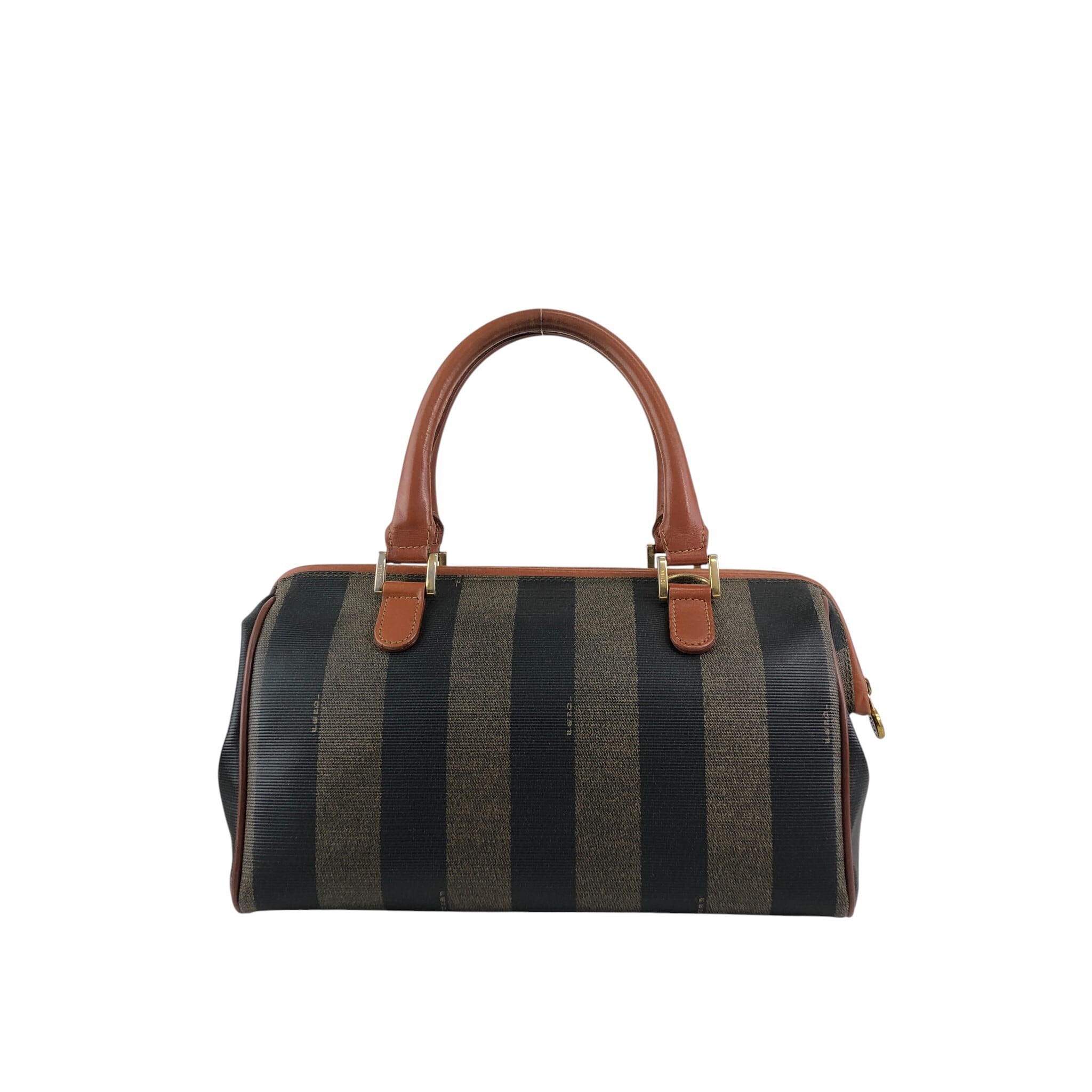 FENDI フェンディ ぺカン ショルダーバッグ ブラウン FFロゴ PVCレザー