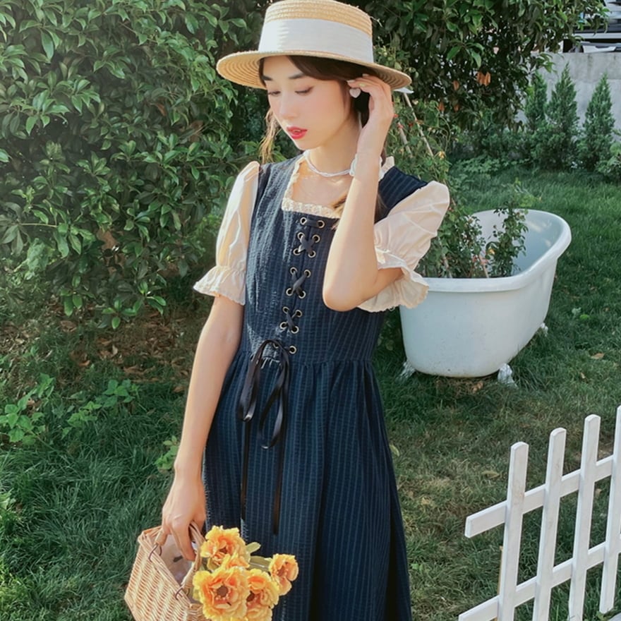 ゴスロリ通販 With U ワンピース 長袖 レトロ クラロリ クラシカル