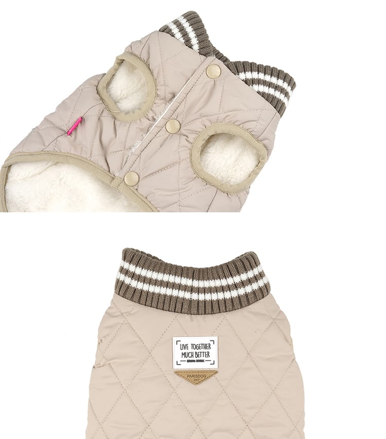 【SALE】キルティングダウンベスト S ~ XL 2color  /  犬服 秋冬 新作 アウター ドッグウェア 犬の服 ペット ワンコ服 暖かい 小型犬 outer23