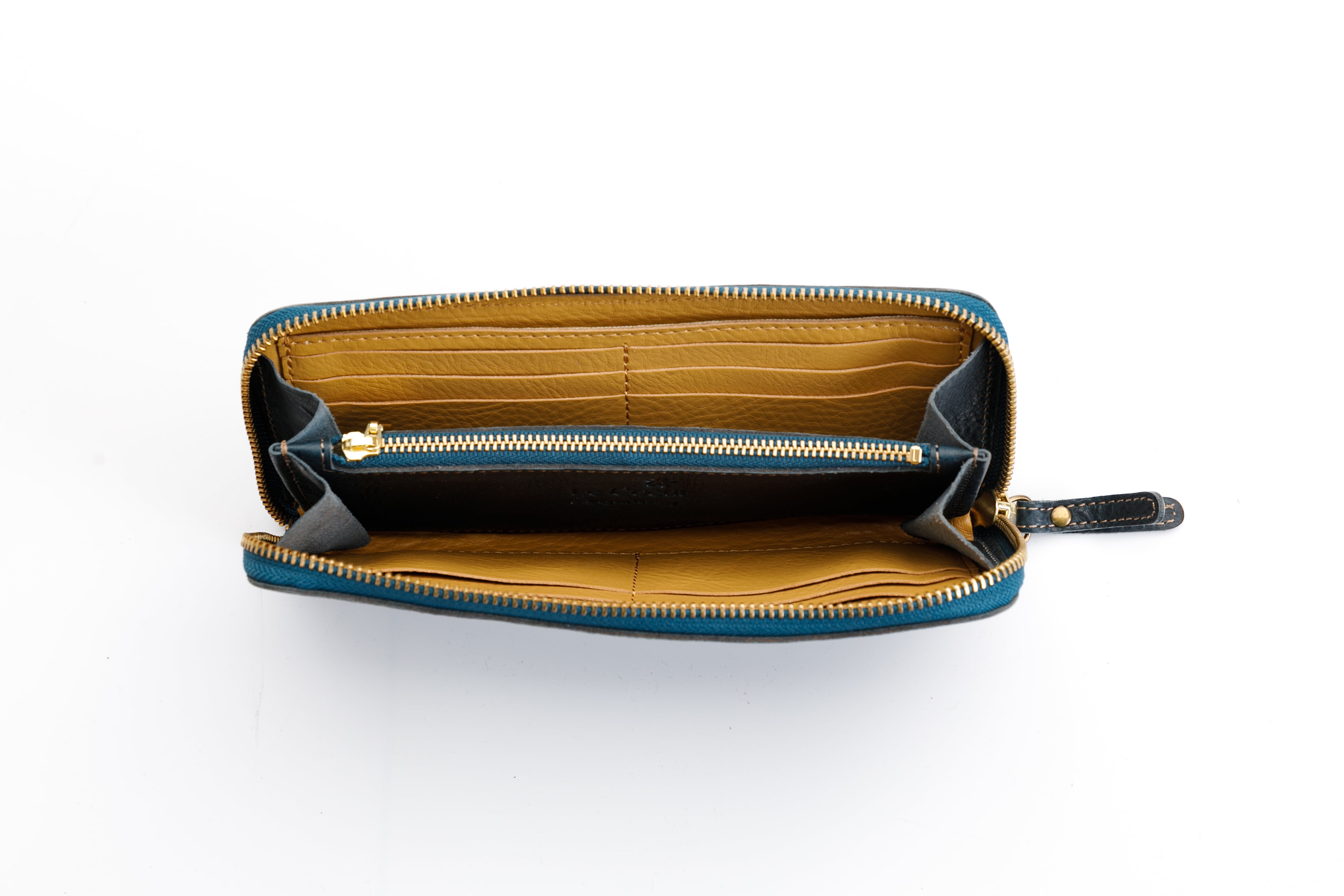 かばん屋さんのラウンドファスナー長財布（ネイビー）本革 オシャレ