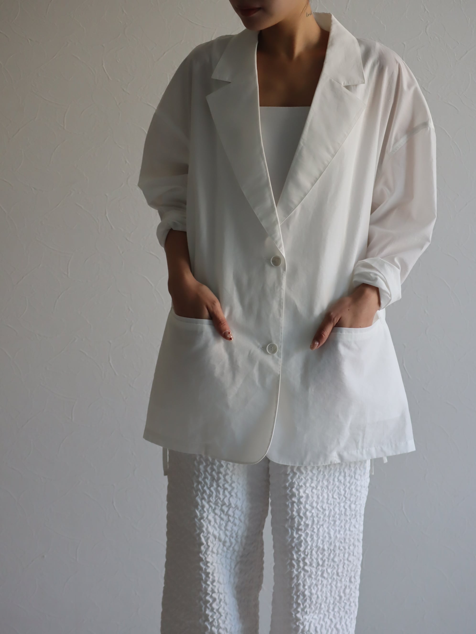 sheer lawn jacket (white)