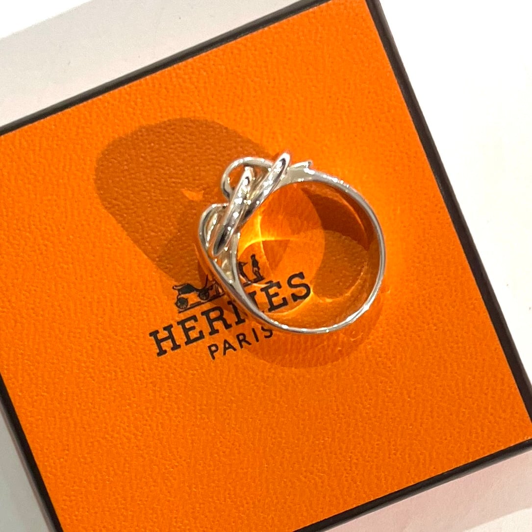 ！美品！エルメス　リング　シルバ925 HERMES】エルメスリング 11.5-12号／シルバー925／結びのモチーフが