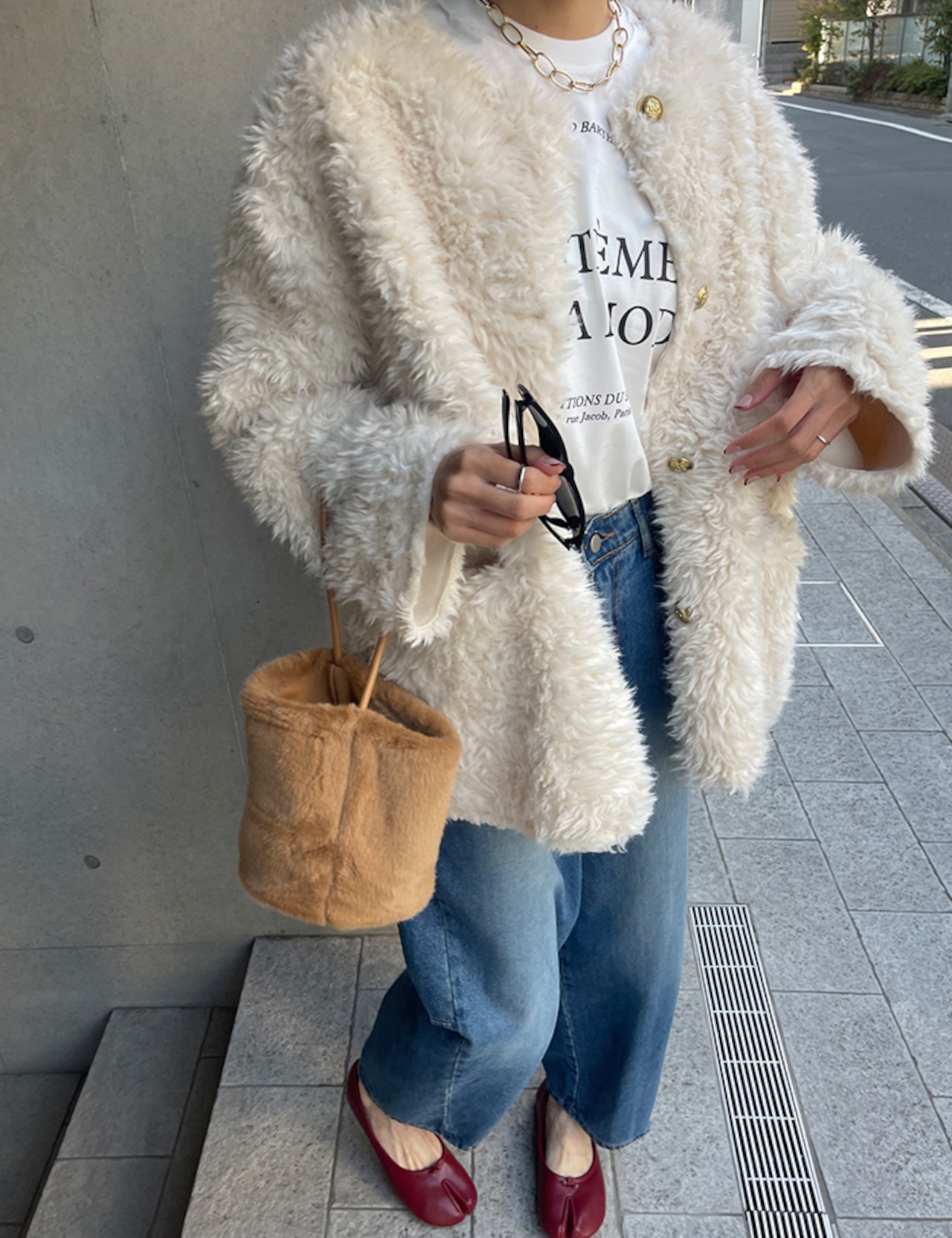 【新作5%OFF・3日間】Wool Half Boa Coat_onecolor