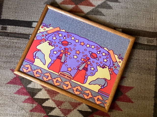 70s PETER MAX FABRIC FRAMING