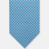 3-Fold Silk Tie, Geometric Pattern, Sky Blue -T56209M