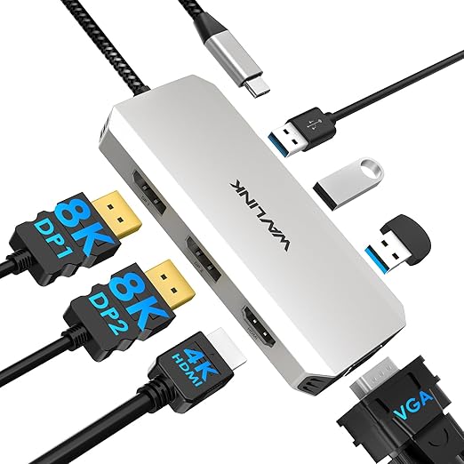 WAVLINK USB Cラップトップドッキングステーション クアッドモニター、7-IN-1マルチポートアダプター、4K HDMI、8K DP1/2、VGA、3xUSB2.0、Dell/HP/Lenovo/Thinkpad用、Mac/Windows/Chrome OS/Linux/Android/iOS対応 | Pay ID WAVLINK USB Cラップトップドッキングステーション クアッドモニター、7-IN-1マルチポートアダプター、4K HDMI、8K DP1/2、VGA、3xUSB2.0、Dell/HP/Lenovo/Thinkpad用、Mac/Windows/Chrome OS/Linux/Android/iOS対応 | Pay ID