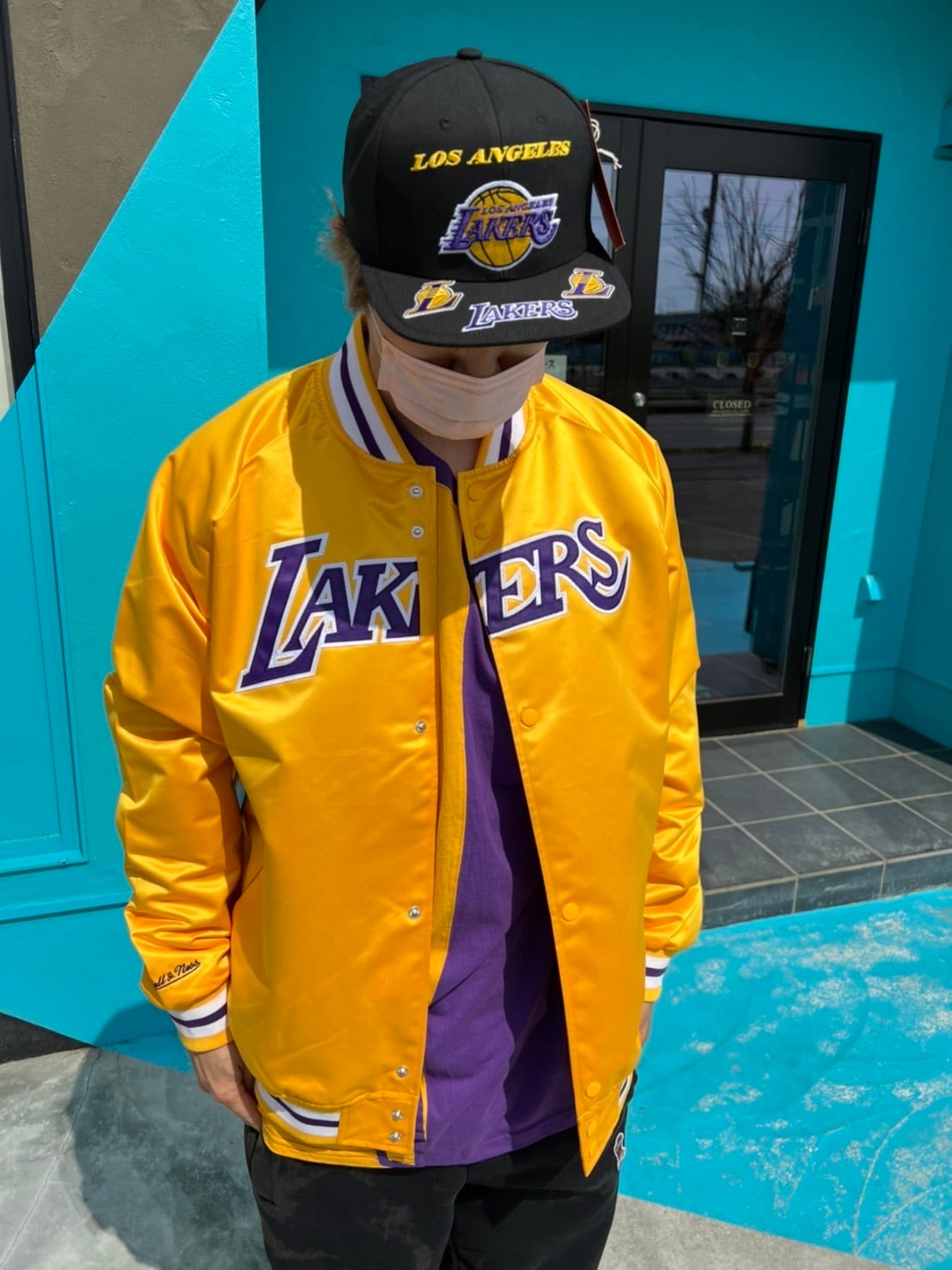 Mitchell ＆ Ness　サテンジャケット　ＬＡ ＬＡＫＥＲＳ　イエロー　ＸＬ | doek powered by BASE