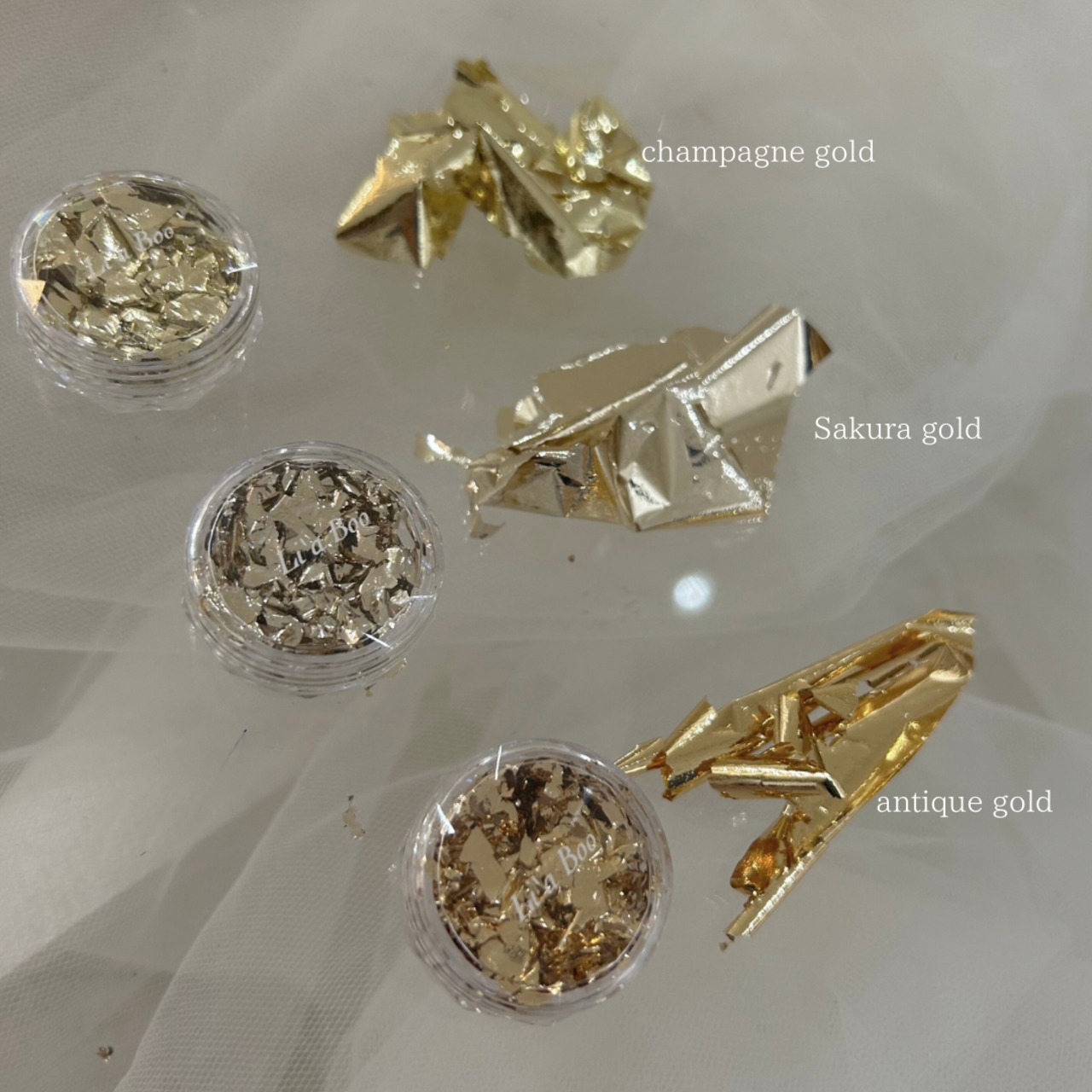 gold くすみ箔3set