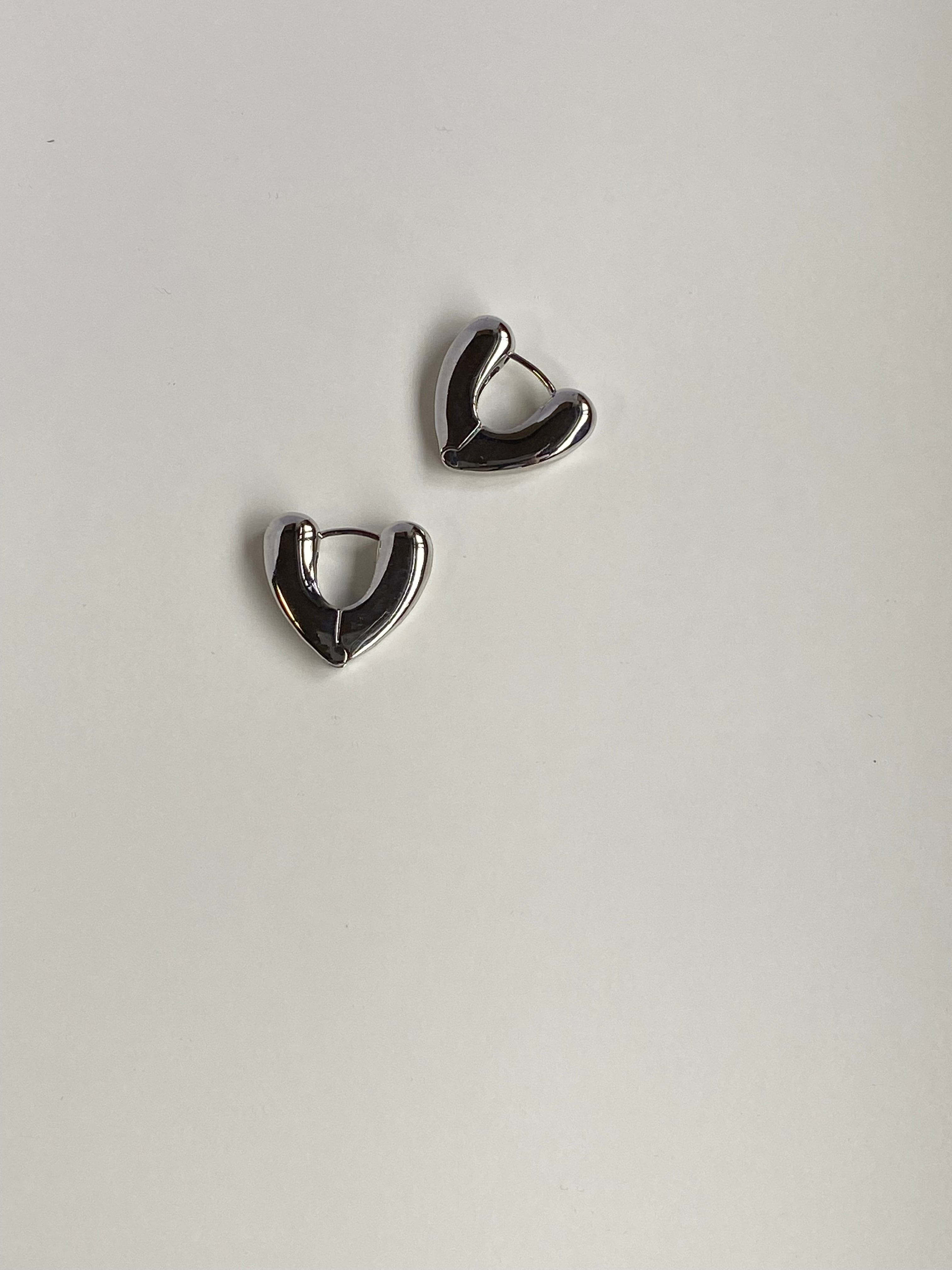 Heart hoops pierce + silver