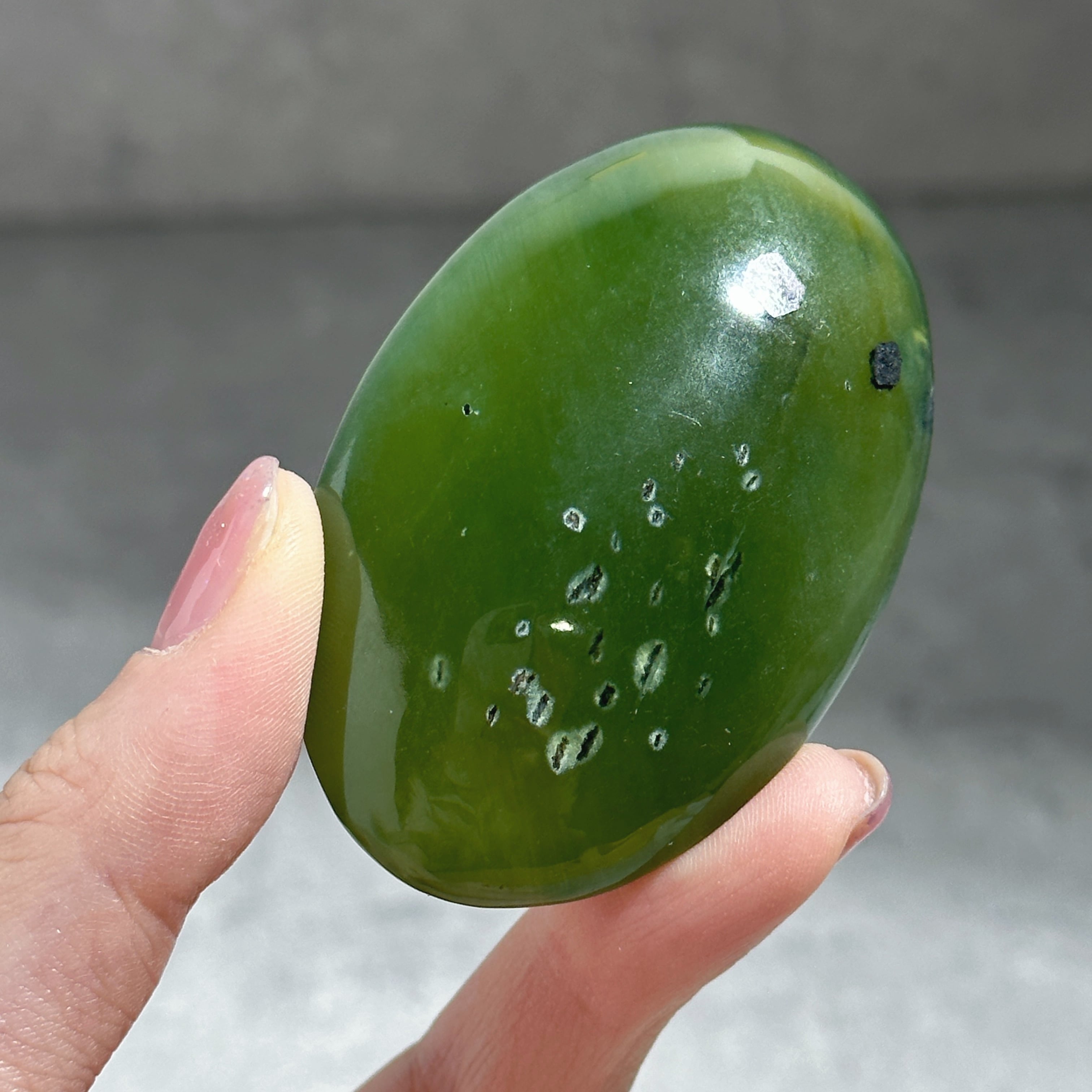 パイライト入り◎サーペンティン パームストーン12◇Serpentine Palm Stone◇天然石・鉱物・パワーストーン