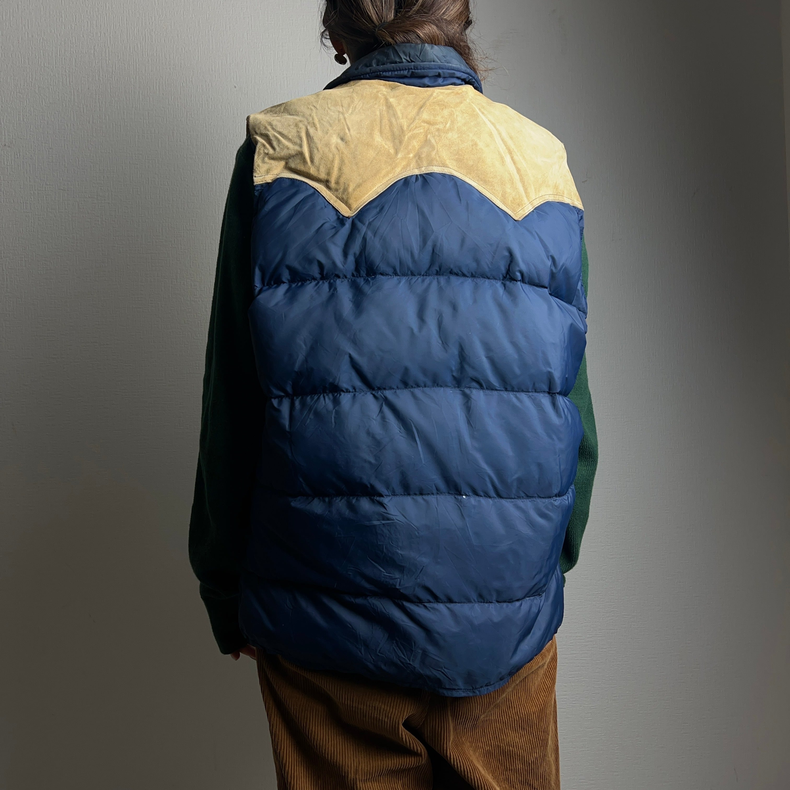 70's~ Woolrich Suede Leather Down Vest 70年代 80年代 ウールリッチ