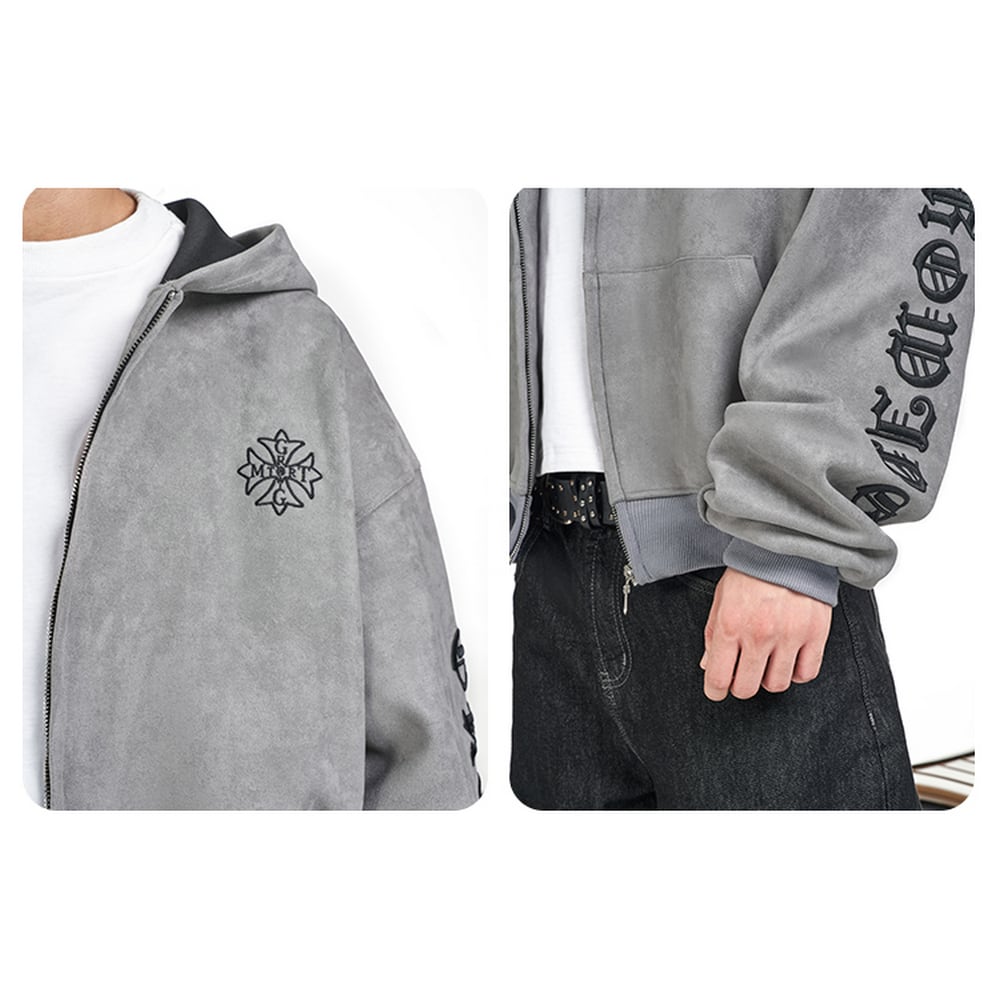 ストリート MT99刺繍スエード ジップパーカー T1892 | wshot