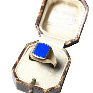 vintage c1974 9ct gold Lapis Lazuli signet ring