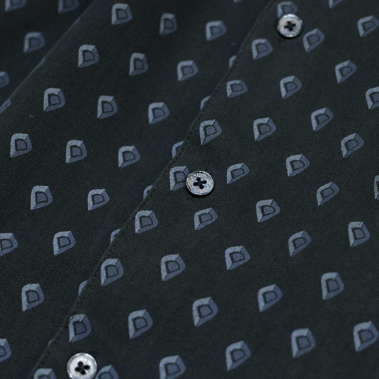 drape silhouette pattern silk shirt