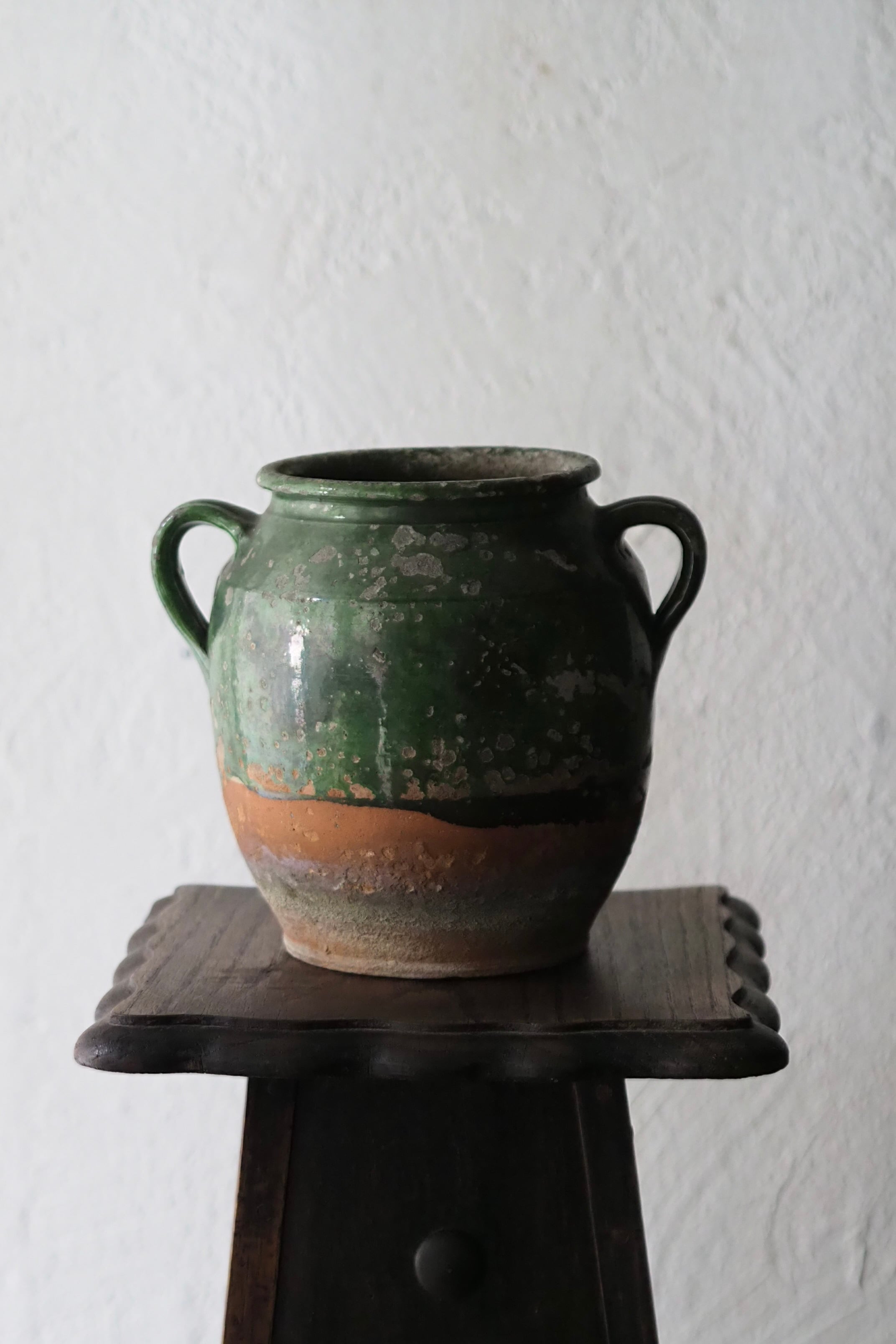 緑釉のコンフィポット-antique pottery pot | アンティーク