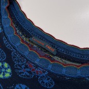 CATHERINE ANDRE カトリーヌアンドレ ボーダー 総柄 マルチ ノースリーブ ニット セーター サイズ L /フランス製