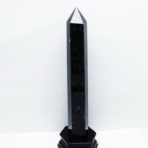 モリオン 黒水晶 六角柱 台座付属 一点物 152-4012