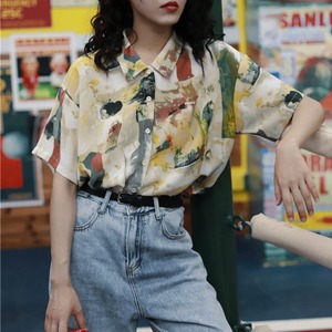 半袖シフォンシャツ【G1301】