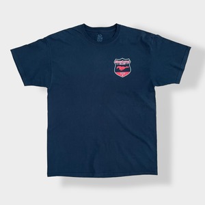 【FRUIT OF THE LOOM】バックプリント ワンポイントロゴ Tシャツ MUSTANG マスタング ムスタング 馬 半袖 X-LARGE ビッグサイズ 黒 US古着