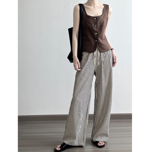 relaxed striped pants　202066