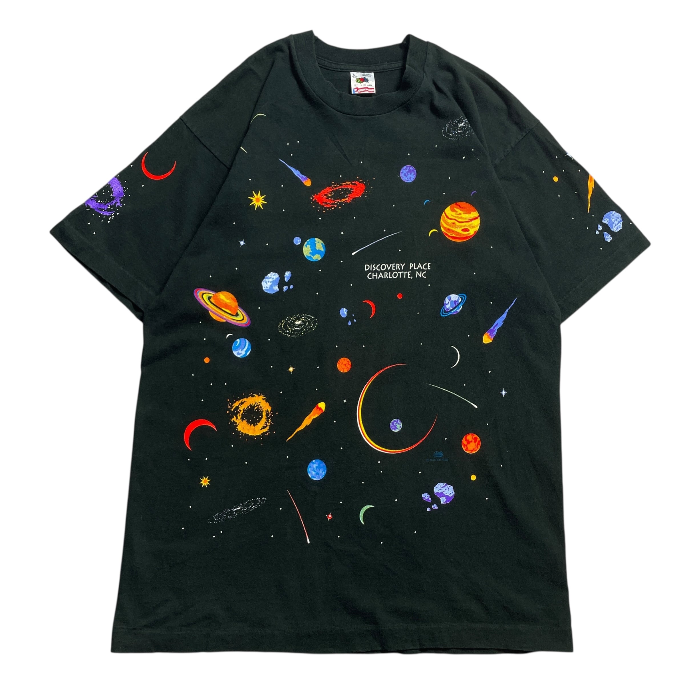 90s USA製 宇宙 惑星 総柄 art vintage T-shirt